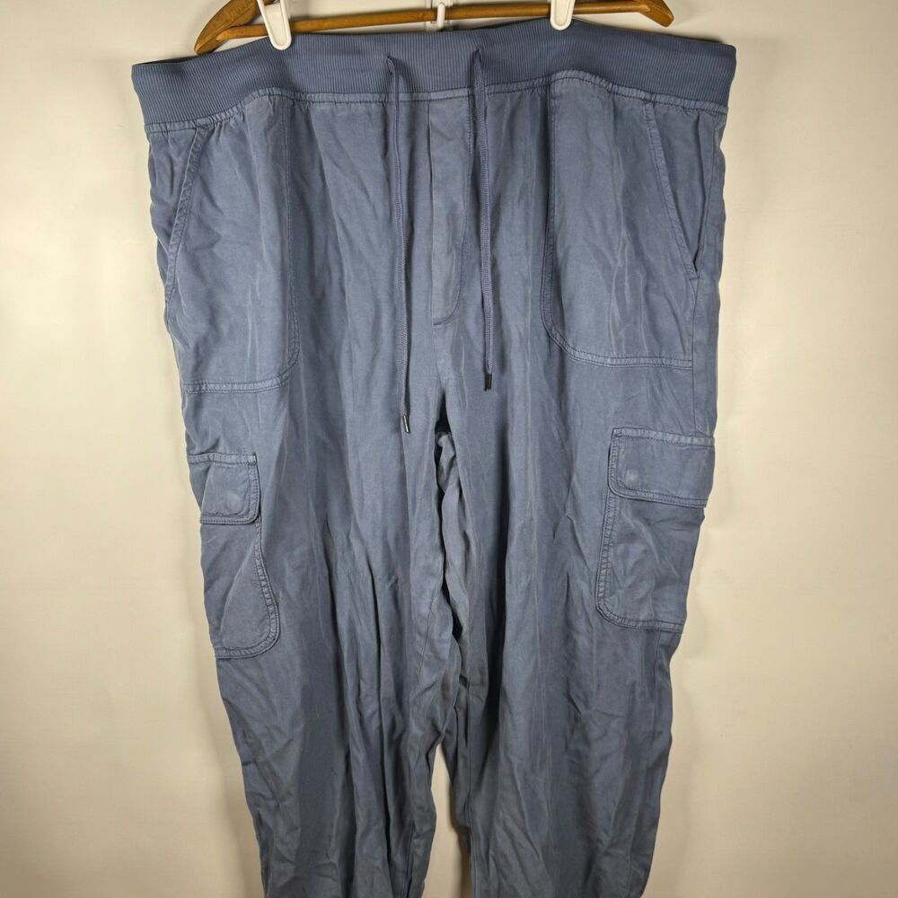 American Eagle Womens XXL Blue High Rise Lyocell Cuffed Leg Pants Minimalist